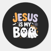 Jesus Is My Boo Cute Christian Halloween Ghost Fun Runder Aufkleber (Vorderseite)