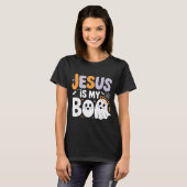 Jesus Is My Boo Cute Christian Halloween Ghost Fun T-Shirt (Vorne ganz)