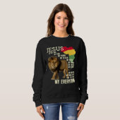 Jesus Is My God My King Black History Month BLM Me Sweatshirt (Vorne ganz)