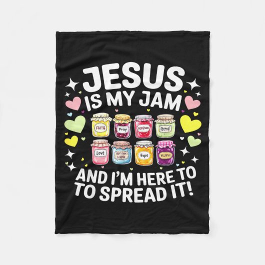 Jesus Is My Jam And Im Here To Spread Christian Bi Fleecedecke (Vorderseite)