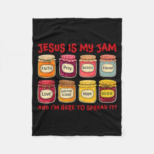 Jesus Is My Jam And Im Here To Spread Christian Bi Fleecedecke (Vorderseite)