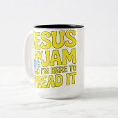Jesus Is My Jam Funny Christian Faith Music Zweifarbige Tasse (Vorderseite Links)