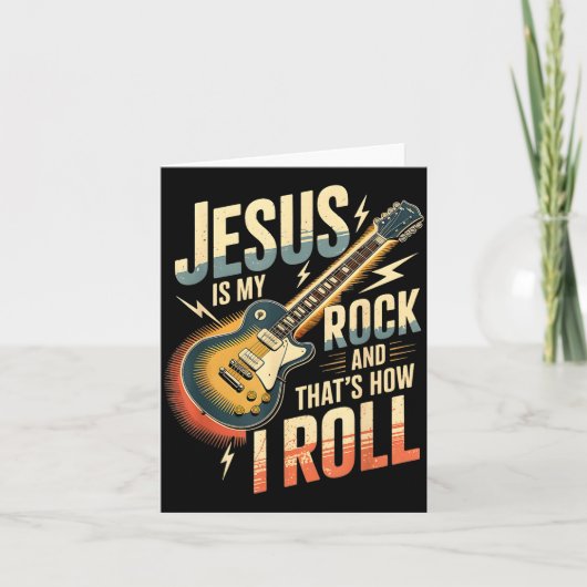 Jesus Is My Rock And That Is How I Roll Christian Karte (Vorderseite)