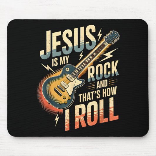 Jesus Is My Rock And That Is How I Roll Christian Mousepad (Vorne)