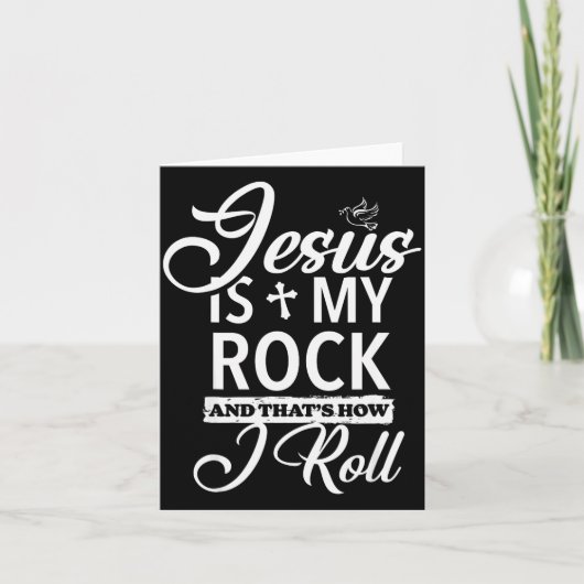 Jesus Is My Rock And That Is How I Roll Funny Reli Karte (Vorderseite)