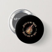 Jesus Is My Rock Bells Are My Roll Funny Handbell  Button (Vorne & Hinten)