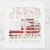 Jesus Is My Savior Trump Is My President American Weinetikett (Einzelnes Label)