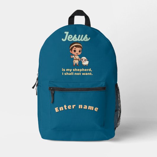 Jesus is my shepherd bedruckter rucksack (Vorderseite)