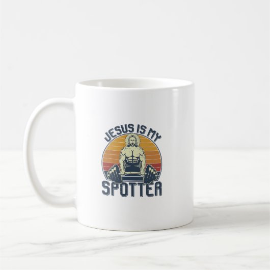 Jesus Is My Spotter Funny Christian Weightlifting Kaffeetasse (Links)
