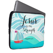 Jesus is my Strength Laptopschutzhülle (Vorne Rechts)