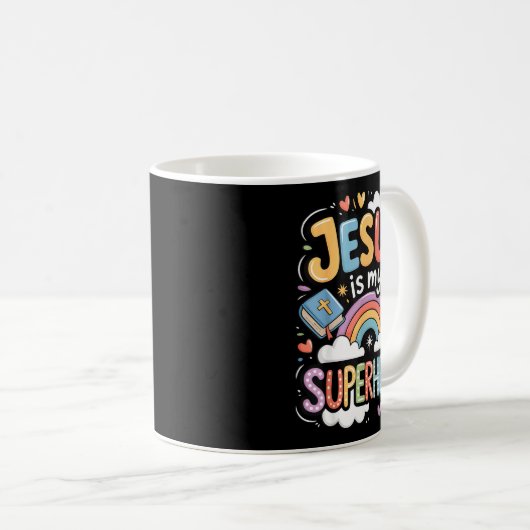 Jesus Is My Superhero Kaffeetasse (VorderseiteRechts)