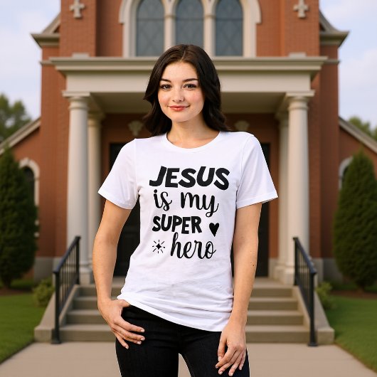 Jesus Is My Superhero Modern Faith Tee
