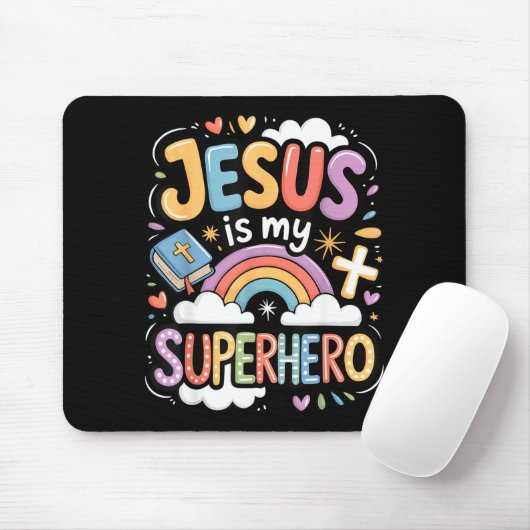 Jesus Is My Superhero  Mousepad (Mit Mouse)