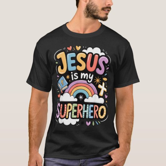 Jesus Is My Superhero  T-Shirt (Vorderseite)