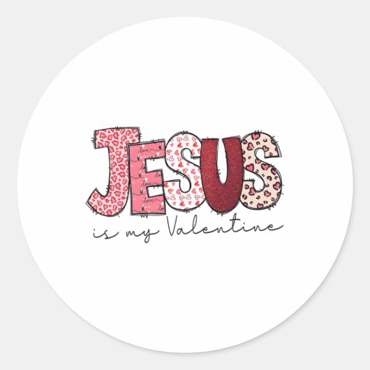 Jesus Is My Valentine Religious God Christian Vale Runder Aufkleber (Vorderseite)
