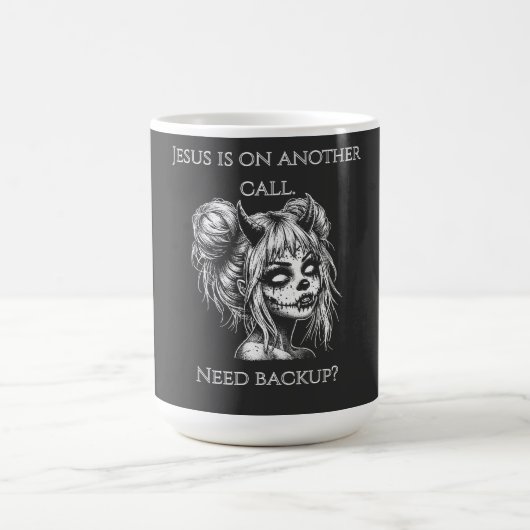 Jesus Is on Another Phone – Succubus Backup Kaffeetasse (Mittel)