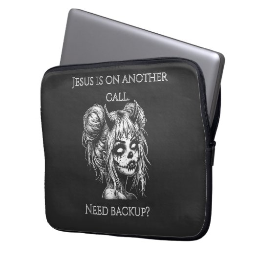 Jesus Is on Another Phone – Succubus Backup Laptopschutzhülle (Vorderseite Links)