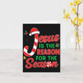 Jesus Is Reason For Season Christian Christmas Pjs Karte (Gelbe Blume)