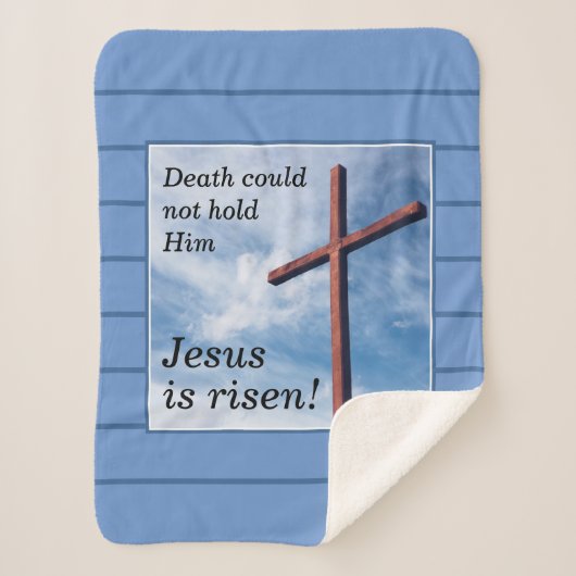 JESUS IS RISEN Blue Oaster Sherpadecke (Vorderseite)