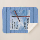 JESUS IS RISEN Blue Oaster Sherpadecke (Vorderseite (Horizontal))