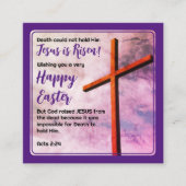JESUS IS RISEN Christlich EASTER Quadratische Visitenkarte (Vorderseite)