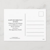 JESUS IS RISEN Christlich Ostern Feiertagspostkarte (Rückseite)