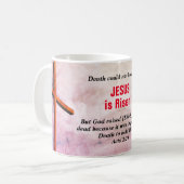 JESUS IS RISEN Christlich Ostern Kaffeetasse (Vorderseite Links)