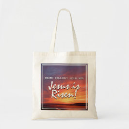 JESUS IS RISEN Christlich Ostern Landschaft Tragetasche