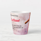 JESUS IS RISEN Christliches Osterkreuz Milchtasse (Vorderseite)