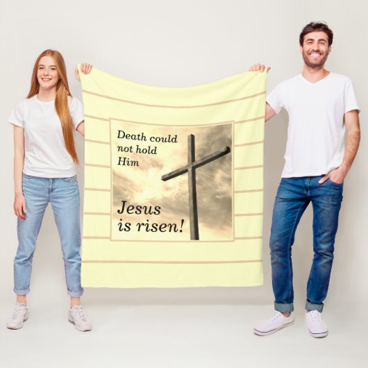JESUS IS RISEN Creme Oaster Fleecedecke (Beispiel)