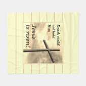 JESUS IS RISEN Creme Oaster Fleecedecke (Vorderseite (Horizontal))