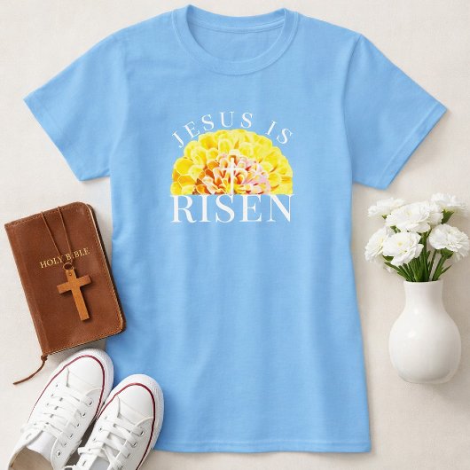 Jesus is Risen Floral Christian Spring Easter T-Shirt