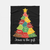 Jesus Is The Gift Christmas Tree Patchwork Scriptu Fleecedecke (Vorderseite)