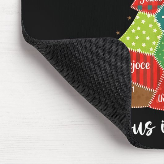 Jesus Is The Gift Christmas Tree Patchwork Scriptu Mousepad (Ecke)