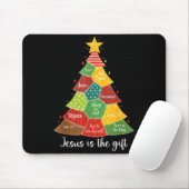 Jesus Is The Gift Christmas Tree Patchwork Scriptu Mousepad (Mit Mouse)