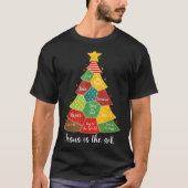 Jesus Is The Gift Christmas Tree Patchwork Scriptu T-Shirt (Vorderseite)