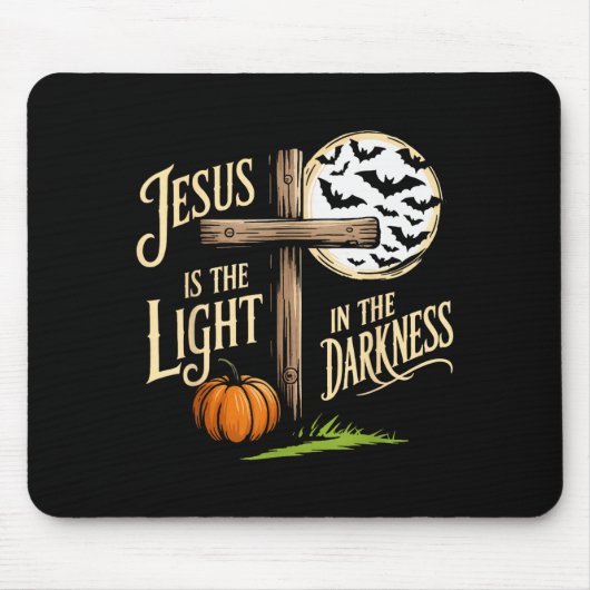 Jesus Is The Light In The Darkness Christian Hallo Mousepad (Vorne)