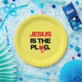 Jesus is the Plug Plate Pappteller (Party)