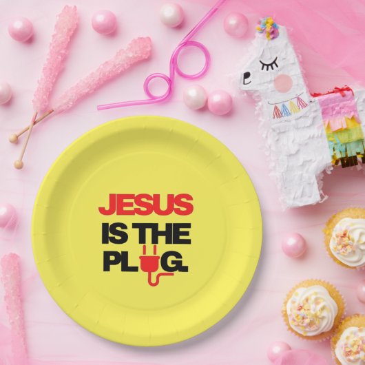 Jesus is the Plug Plate Pappteller (Party)