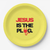 Jesus is the Plug Plate Pappteller (Vorderseite)