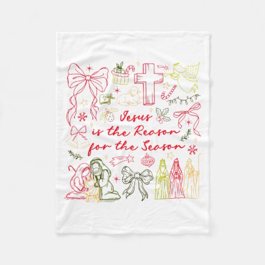 Jesus Is The Reason Christian Cross Coquette Bow C Fleecedecke (Vorderseite)