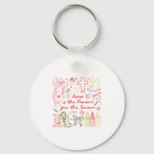 Jesus Is The Reason Christian Cross Coquette Bow C Schlüsselanhänger (Vorderseite)