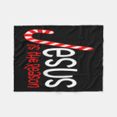 Jesus Is The Reason Christian Religious Christmas Fleecedecke (Vorderseite (Horizontal))