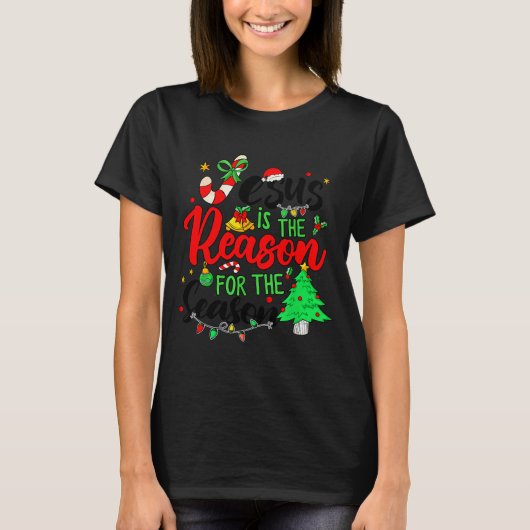 Jesus Is The Reason For Season Christmas Family Pa T-Shirt (Vorderseite)