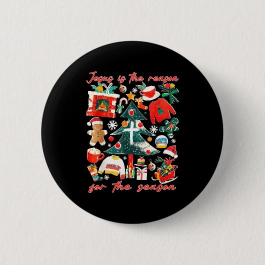 Jesus Is The Reason For The Season Christian Faith Button (Vorderseite)