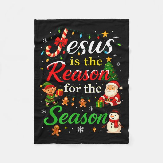 Jesus Is The Reason For The Season Christmas Day X Fleecedecke (Vorderseite)