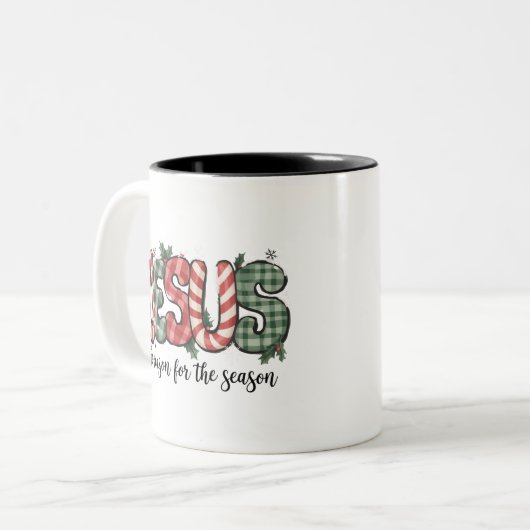 Jesus Is The Reason For The Season Christmas Faith Zweifarbige Tasse (Vorderseite Links)