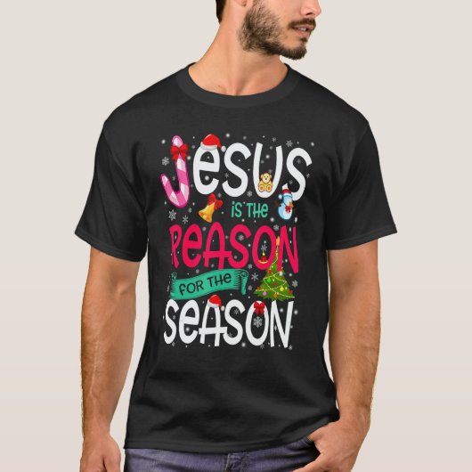 Jesus Is The Reason For The Season Christmas Paja T-Shirt (Vorderseite)