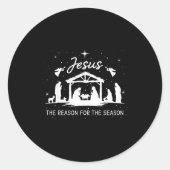Jesus Is The Reason For The Season Christmas Xmas Runder Aufkleber (Vorderseite)