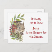"Jesus is the reason for the season" Fun Squirrel Postkarte (Vorne/Hinten)